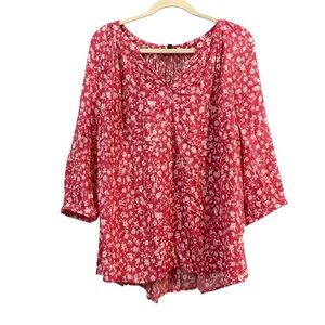 Anne Carson Pink Floral Blouse 1X